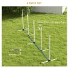 PawHut 4 Pieces Dog Agility Training Equipment Set with Weave Poles, Spray Water Tube, Whistle, Carry Bag, White