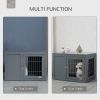 PawHut 33 Furniture Style Indoor Dog Cage Crate End Table Pet Kennel with Double Doors & Locks Gray for Small and Medium Dogs