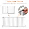 PawHut Freestanding Pet Gate Adjustable Wooden Dog Barrier 3 Panel Safety Fence w Lockable Door White 44.5-65.25x14.25x28