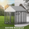 Large Dog Kennel Outdoor Pet Pens Dogs Run Enclosure Animal Hutch Metal Coop Fence with Roof Cover. 7.94'L x 4.13'W x 5.95'H.