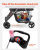 Pet Stroller Foldable 3 Wheels Dog Stroller with Brake up to 35lbs Travel Camp
