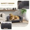 PawHut Comfortable Large Dog Couch Charcoal Gray with Foam Cushioning and Extra Pillow for Medium and Large Dogs