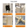 Wooden Freestanding Dog Gates for The House,Dog Gates for Doorways, Stairs,Wood Dog Fences Indoor Pet Gate,Step Over Fence-8 Panel 31"H