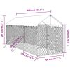 Outdoor Dog Kennel with Roof Silver 6.6'x19.7'x8.2' Galvanized Steel