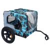 Outdoor Heavy Duty Collapsible Pet Bike Trailer with 16-Inch All-Terrain Wheels & Universal Hitch – Foldable Dog/Cargo Carrier Cart for Bicycles, blue
