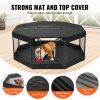 Dog Playpen 8 Panels Foldable Metal Dog Exercise Pen with Cover Pad Bag