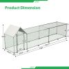 16x3FT Metal Chicken Coop Run Backyard Hen House Poultry Habitat Cage w/Cover