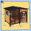 PawHut Outside Cabin-Style Wooden Dog House for Large Dogs with Openable Roof & Giant Window, Outdoor & Indoor Big Dog House, Asphalt Roof, Yellow