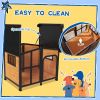 PawHut Outside Cabin-Style Wooden Dog House for Large Dogs with Openable Roof & Giant Window, Outdoor & Indoor Big Dog House, Asphalt Roof, Yellow