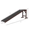 PawHut Dog Ramp Pet Ramp for Bed with Non-Slip Carpet, Top Platform, 74" x 16" x 25", Brown