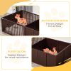 PawHut Puppy Whelping Box with Removable Doors Indoor Playpen Supplies Essentials 81x39 Coffee
