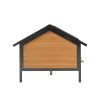 Unique All-Around Iron Frame,Outdoor Large Wooden Cabin House Style Wooden Dog Kennel with Porch