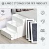 PawHut 3 Step Wooden Carpeted Non Slip Pet Stairs Ramp for Cats and Small Dogs - White