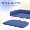 PawHut Dog Sofa Couch Bed with Washable Cushion for Large Dogs, Cats, Blue