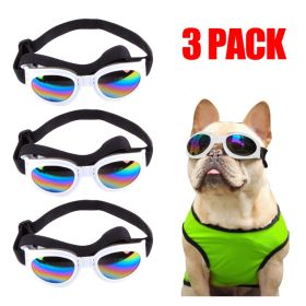 Pet Sunglasses Dog Cat Windproof Glasses Accessories Goggles Small Medium Dog Sun Visor Eye Wear Glasses UV Dust Fog Protection With Adjustable Strap (Option: 3PCS)