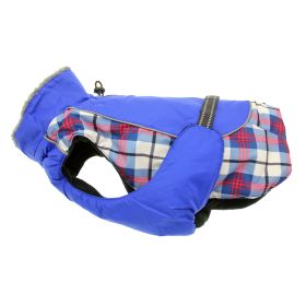 Alpine All-Weather Dog Coat - Royal Blue Plaid (size: X-Small)