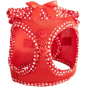 American River Choke Free Dog Harness Polka Dot Collection - Red Polka Dot (size: X-Small)