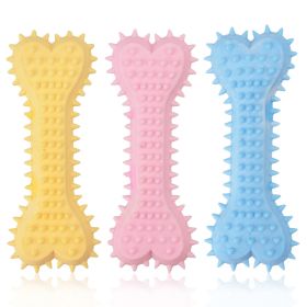 2pcs New dog grinding teeth biting toys Creamy scented with prickly flat bones Large and small dog teeth grinding toys; dog's gifts (Colour: 2pcs, size: yellow)