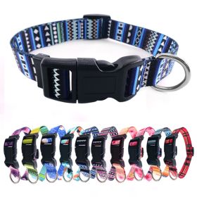 Bohemian Ethnic Dog Collar (Color: Bohemian blue, size: Collar S)