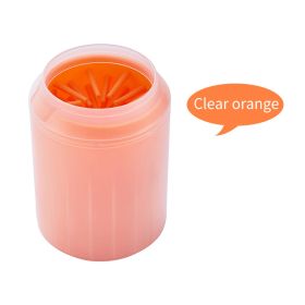 Pet Cleaning Foot Cup For Dogs And Cats (Color: Orange, size: S)