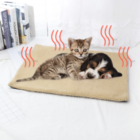 Self Heating Dog Mat; Non-Electric (Color: Beige, size: 60*45cm/23.6*17.7in)