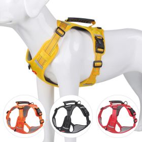 No Pull Pet Harness For Dog & Cat; Adjustable Soft Padded Large Dog Harness With Easy Control Handle (Color: Orange, size: Xl)