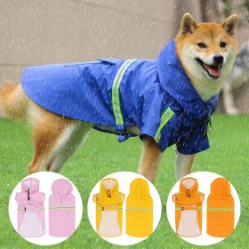 Pet raincoat for large and small dog; PU waterproof big dog raincoat; outdoor reflective dog raincoat (Colour: yellow, size: 2XL)