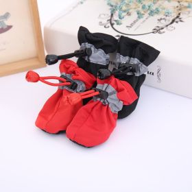 4pcs Dog  Anti-slip Boots (Color: Red, size: L)