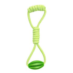 Pet Cotton Rope Hand Pull Leakage Food Ball Teeth Cleaning Toys (Color: Green, Type: Pet Toys)