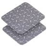 Washable Dog Pee Pads, 2 Pieces 18inchx24inch / 34inch X 36inch Reusable Puppy Pee Pads, Absorbent Pee Pads with Bone Print