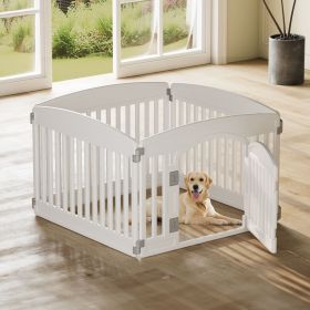 JHK Plastic Dog Playpen 6 Panel 24IN Expandable Durable Pet Fence for Medium Dogs Indoor Outdoor Folding Portable Puppy Playpen (Color: 04 Panels White)