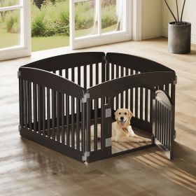 JHK Plastic Dog Playpen 6 Panel 24IN Expandable Durable Pet Fence for Medium Dogs Indoor Outdoor Folding Portable Puppy Playpen (Color: 04 Panels Black)