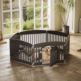 JHK Plastic Dog Playpen 6 Panel 24IN Expandable Durable Pet Fence for Medium Dogs Indoor Outdoor Folding Portable Puppy Playpen (Color: 06 Panels Black)