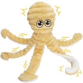 Octopus Design Pet Grinding Teeth Squeaky Plush Toy, Chewing Toy For Dog Interactive Supply, Animal Pet Toy For Small Medium Dog (Color: Yellow)