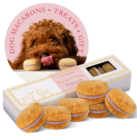 Dog Macarons - Count of 6 (Dog Treats | Dog Gifts) (Flavor: Strawberry)