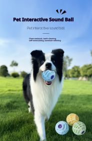 Pet Interactive Sound Ball, Dog Cat Pet Voice Ball,Interactive Pet Squeaky Toys (Color: Yellow)