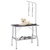 Dog Grooming Table Black and Silver