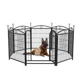 Dog Playpen Indoor 32 inch 8 Panels Metal Dog Pen Pet Dog Fence Outdoor Exercise Pen with Doors, Heavy Duty Dog Fence Puppy Pen for Large Medium Small (Color: as Pic)