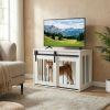 Heavy Duty Furniture Style Dog Crate with Sliding Barn Door