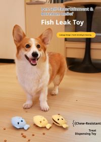 Fish-Shaped Dog Treat Dispenser Toy (Color: Pink)
