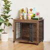 27.2" Furniture Dog Crate Furniture with Lockable Wheels