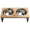 Dog Mango Wood & Metal Elevated Feeder