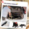 PawHut Pet Stroller Dog Cat Carriage One Click Fold with Universal Front Wheels Shock Absorber Brakes Storage Bags Mesh Window