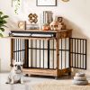 38" Wooden Indoor Dog Crate; Furniture Style