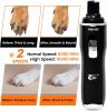 2 Speed Electric Rechargeable Dog Nail Trimmer, Quiet and Low-Vibration