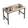 Dog Mango Wood & Metal Elevated Feeder