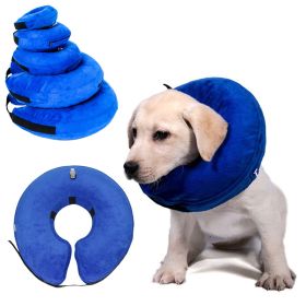 Inflatable Pet Collar Dog Collar Anti-Bite Neck Elizabethan Collar (Color: Blue, size: L)