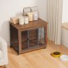 27.2" Furniture Dog Crate Furniture with Lockable Wheels