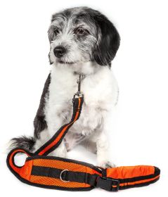 Hands Free And Convertible 2-In-1 Training Dog Leash And Pet Belt With Pouch (Color: Orange)