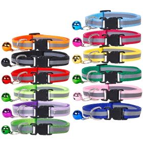 Nylon Collar Reflective With Small Bell For Dog (Color: Sky Blue, size: Adjustment)